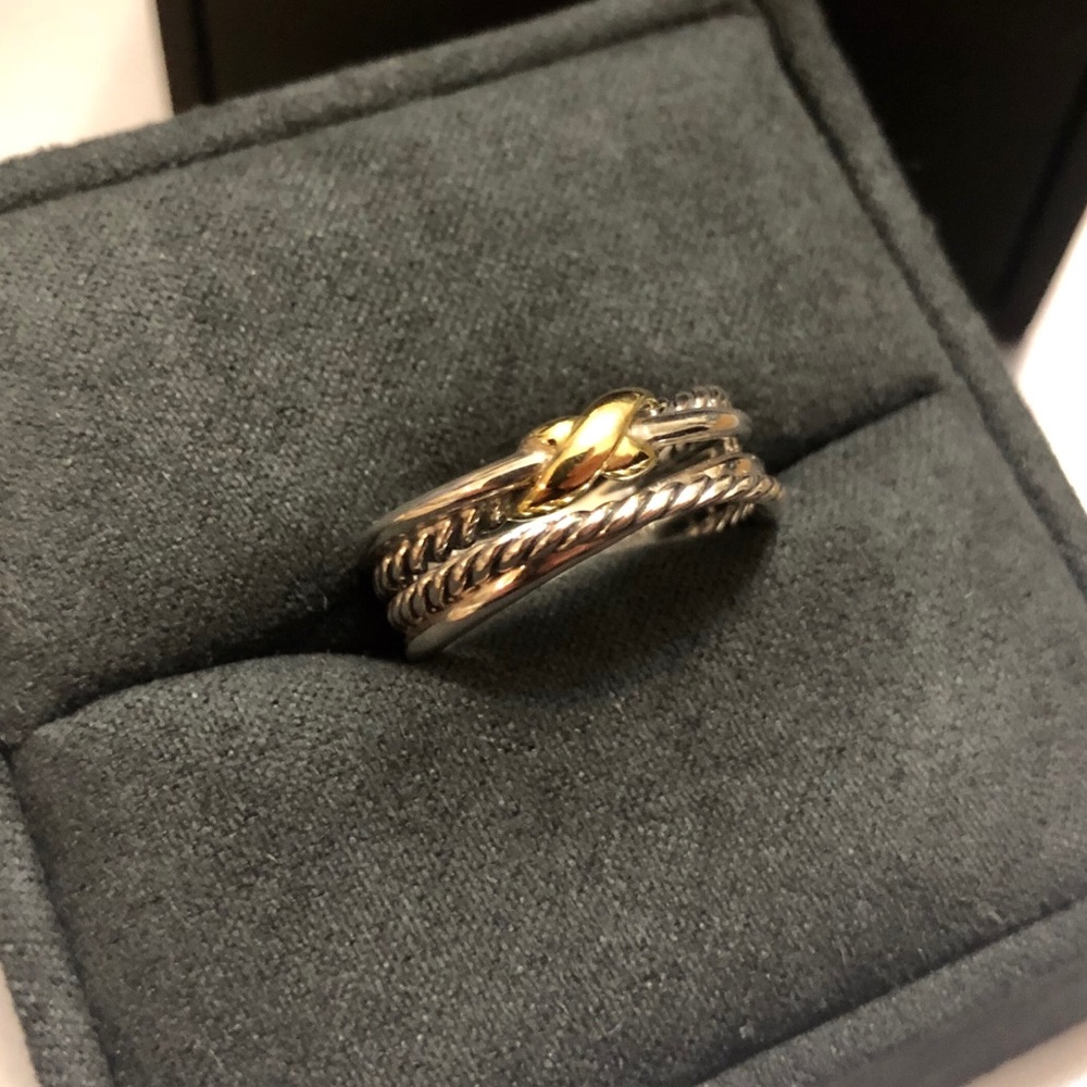 David Yurman X Crossover Ring with 18K Gold